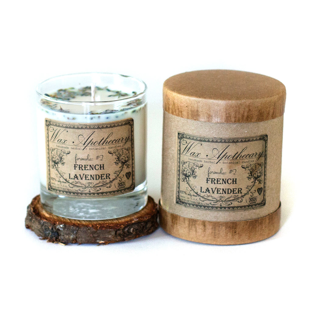 French Lavender Botanical Scotch Glass Candle