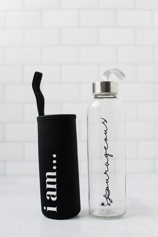The "I am" Glass Water Bottle