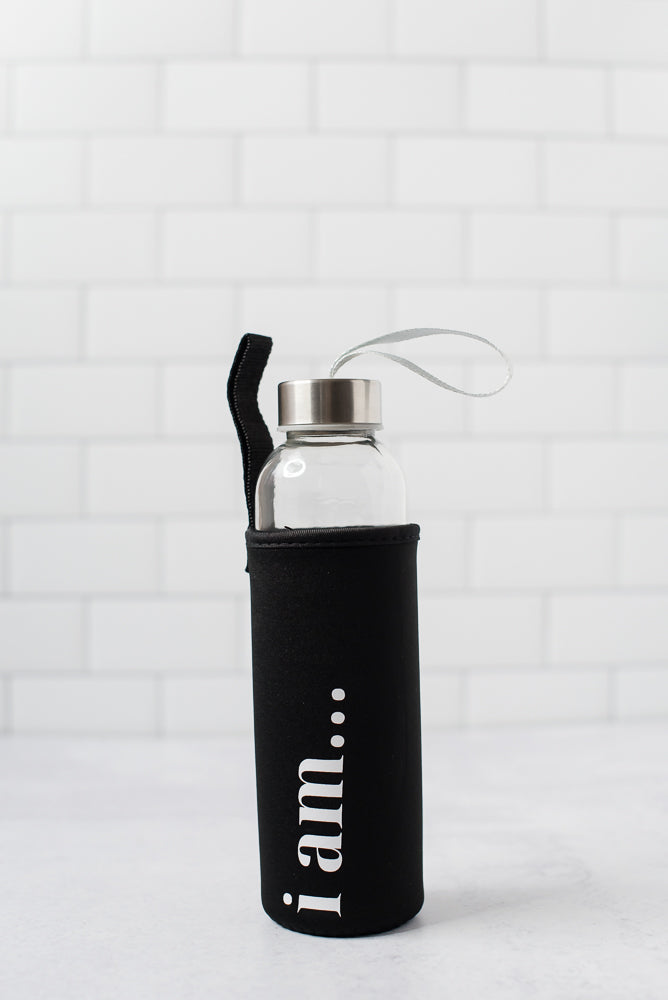 The "I am" Glass Water Bottle