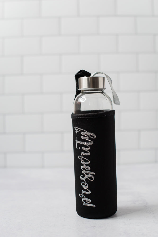 New Year, New Word Glass Water Bottle